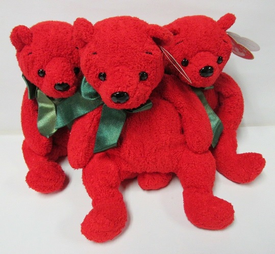 Mistletoe, the Red Bear in Tylon<br> Ty Beanie Baby<br>(Click on picture for full details)